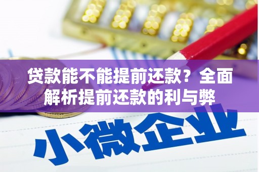 广宗贷款能不能提前还款？全面解析提前还款的利与弊
