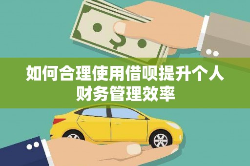 南宫如何合理使用借呗提升个人财务管理效率