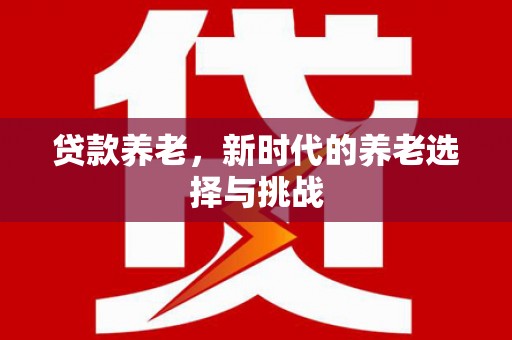 榆树贷款养老，新时代的养老选择与挑战